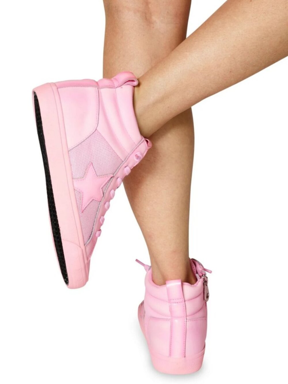 Vintage Havana "Serious" High Top Leather Sneakers in Hot Pink